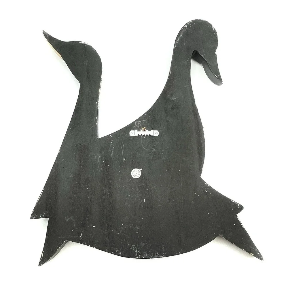 Vintage Carved Wood Goose Duck Wall Art‎ 14x13 Philippines Hand Painted